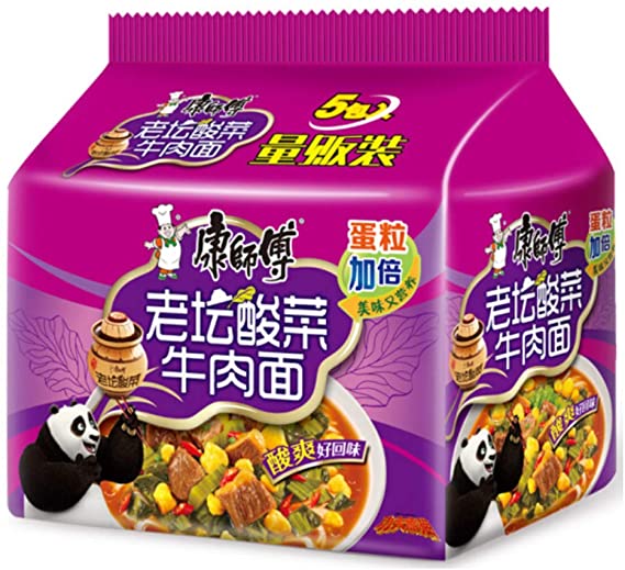 Master Kong noodles pickled beef - 5 packs x 100g