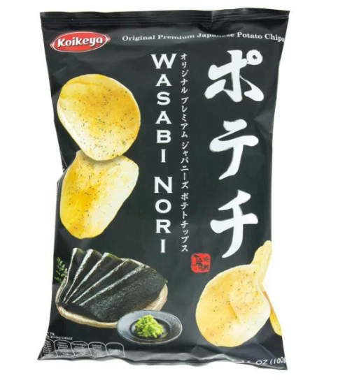 Koikeya' Kky Potato Chips Wasabi Nori, 100g