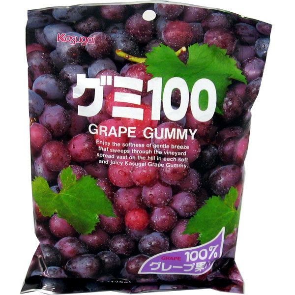 KASUGAI SEIKA' Gumi 100 Grape Gummy Candy, 107g