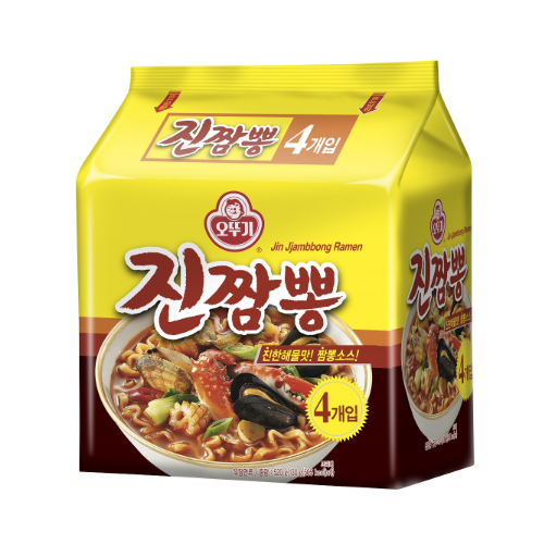 Jin Jjambbong Ramen Spicy Seafood Multipack Noodles  4 packs x 130g Ottogi