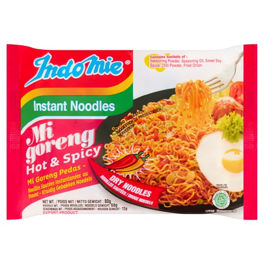 Indo Mie Pedas hot and spicy noodles 80g